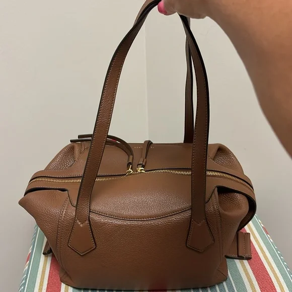 Tory Burch Large Perry Satchel in Moose Brown Leather - Picture 3 of 14